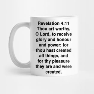 Revelation 4:11 King James Version Bible Verse Typography Mug